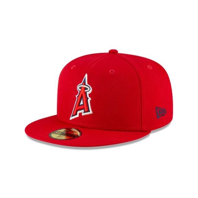 Red Los Angeles Angels Hat - New Era MLB Ligature 59FIFTY Fitted Caps USA1597304